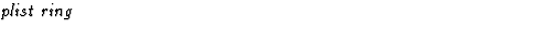 $\textstyle\parbox{\pboxargslen}{\em plist ring \/}$